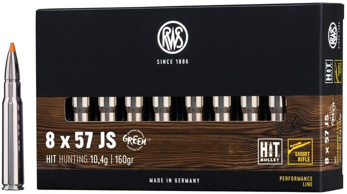 RWS Büchsenpatrone 8x57 JS Hit 139gr / 9g  Short Rifle